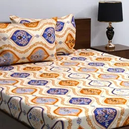 bombay dyeing 144 TC Microfiber Queen Abstract Flat Bedsheet image 2