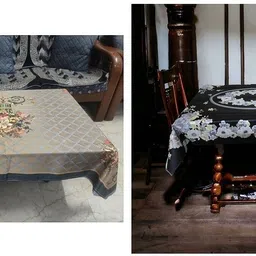 kashhtu Polyester 6 Seater Floral Table Cover-picture-37