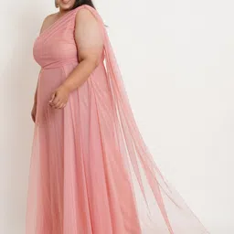 u&f Women Maxi Pink Full Length Dress image 2