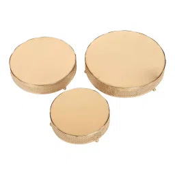 amaya decors Round Etching Line Buffet Riser Set of 3 image 2