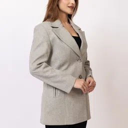 eleveight Tweed Self Design Coat For Women image 4