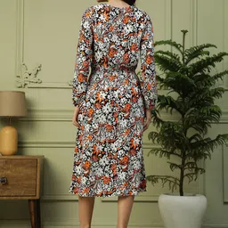 oxolloxo Women Fit and Flare Multicolor Maxi/Full Length Dress image 5