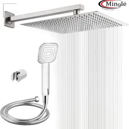 Mingle Ultra Slim Shower 6 Inch With 15 inch Square Arm (CUBO Hand Shower) Rain Shower Rainfall-picture-12