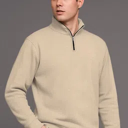 tripr Men Night Suit Set Beige Solid image 4