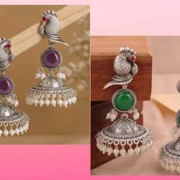bhanu diam Bestseller Combo Of Earrings Silver Earring Set-picture-42