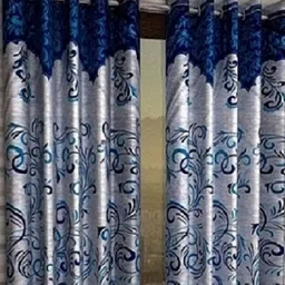 panipat textile hub 213 cm (7 ft) Polyester Semi Transparent Door Curtain (Pack Of 2) image 2