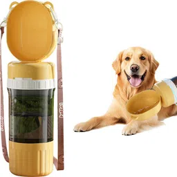 qpets Outdoor Dog Water and Food Bottle 2 in 1 Leakproof Dispenser for Travel Walking Plastic Pet Bowl & Bottle-picture-15