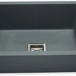 kriss kross Quartz Kitchen Sink 24 x 18, Single Bowl Basin with Drainer & Steel Strainer Vessel Sink image 3