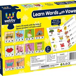 webby Learn Words with Vowels Jigsaw Puzzle with Activity Book, 90 Pcs image 5