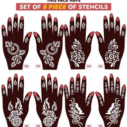 vmens99 Mehndi Stencil Set for Women & Girls | Reusable Bridal & Festival Mehndi M_F208 Hand Mehndi Stencil Stencil-picture-28