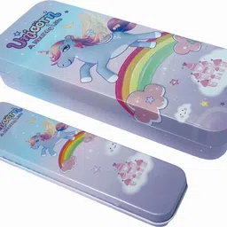 Dual Space 3D Unicorn Mini Unicorn Art Metal Pencil Boxes-image-4