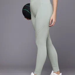 hrx by hrithik roshan Solid Women Green Tights-picture-12