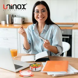uninox 425ML Tiffin Lunch Box - Stainless Steel Set with 2 Lock Containers 2 Containers Lunch Box image 5