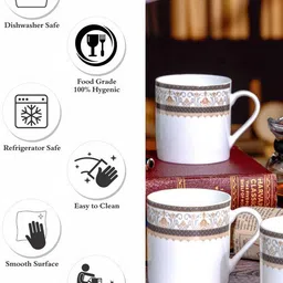 sonaki Pack of 6 Bone China Tea/Coffee Mug Set of 6pcs image 5