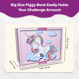 raptech Money Saving Box for Adult 100000, Wooden with Savings Tracker (Unicorn) Coin Bank image 3