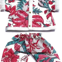 fashnita clothing set of 4 laddu gopal ji summer special cotton night suit(size 5)(random color) Dress image 2