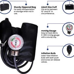 SWADESI BY MCP Aneroid sphygmomanometer Manual Blood Pressure Machine With Adult Size Cuff Arm Emergancy BP Monitor Kit with Carrying Case Bp Monitor image 4