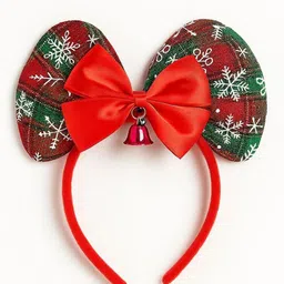 Christmas Plaid Bow Hairband with Bell Ornament for Kids Girls Hair Band-image-23