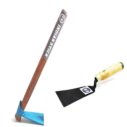 jct MINI SPADE WITH WOODEN HANDLE 50CM & 25CM KHURPI WITH WOODEN HANDLE Garden Tool Kit image 1