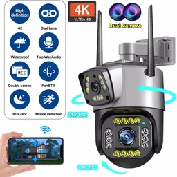 AVOIHS CCTV Ultra HD 4MP Dual Lens Wireless WiFi Smart Camera Night Vision TwoWay Audio Security Camera image 1