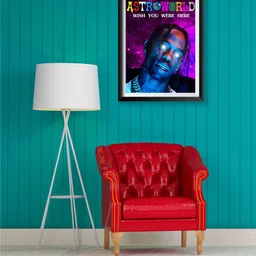 one click creations American Rapper Travis Scott Poster with Frame for Home Décor Fine Art Print image 2