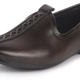 fausto Ethnic Slip On Stripe Juttis and Mojaris for Wedding|Traditional Kurtas Shoes Mojaris For Men image 2