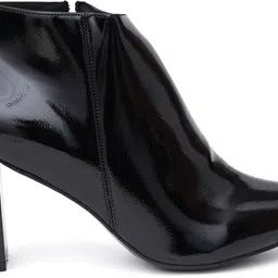 sherrif Women's Black Color Block Heels Boots Boots For Women image 3