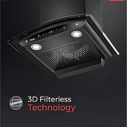 hindware Divina Neo 60 Auto Clean Wall Mounted Black 1200 CMH Chimney image 3