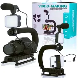 Elevea {15 YEARS WARRANTY} Universal Stabilizer C-Shape Bracket Camera Handheld Grip DSLR DV Camera Low Height Photography Camera Rig Camera Rig Wide Flash Bracket Wide Flash Bracket image 4