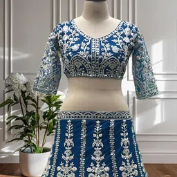 jinimart Embroidered Semi Stitched Lehenga Choli image 2