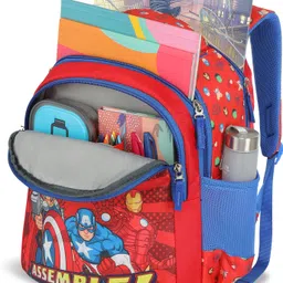 priority Medium 27 L Backpack 16 inch Snickers 005 Marvel Avengers Printed Red image 4