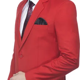 favoroski Men Solid Single Breasted Party Blazer image 3