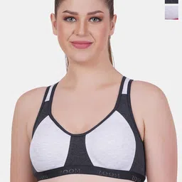 Reveira Pack Of 2 Full Coverage Non Padded Dry Fit Sports Bra With All Day Comfort-picture-3