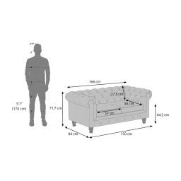 urban ladder create Winchester Sofa Set (Colour : Dusty Turquoise Velvet , Seater : 3+2+1+1) image 10