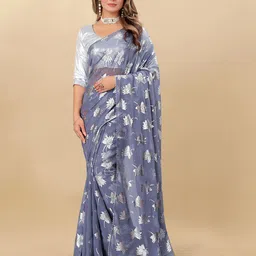 Rhey Floral Printed Pure Georgette Fusion Saree-picture-28