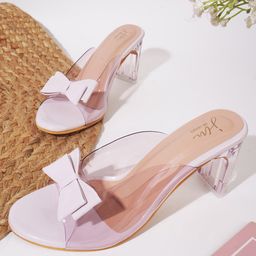 JM Looks Open Toe Block Heels with Bows-picture-39
