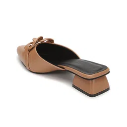 DressBerry PU Block Mules with Bows image 3