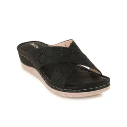 Get Glamr Strappy Laser Cut Comfort Heels image 2