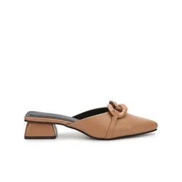 DressBerry PU Block Mules with Bows image 4