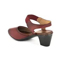 pelle albero Leather Block Heels With Backstrap image 5