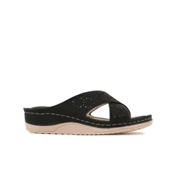 Get Glamr Strappy Laser Cut Comfort Heels image 5