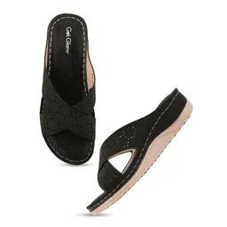 Get Glamr Strappy Laser Cut Comfort Heels image 3