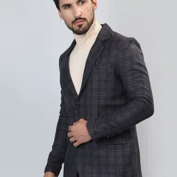 HONNETE Checked Single Breasted Blazer image 4