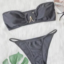 FIMBUL Medium Coverage One Shoulder Swim Bikini Set image 5