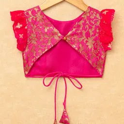 BAESD Girls Floral Woven Design Gotta Patti Ready to Wear Lehenga & Blouse With Dupatta image 2