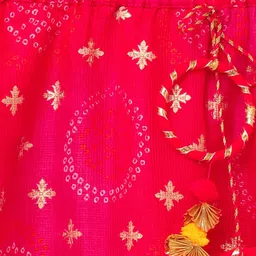 BAESD Girls Floral Woven Design Gotta Patti Ready to Wear Lehenga & Blouse With Dupatta image 5