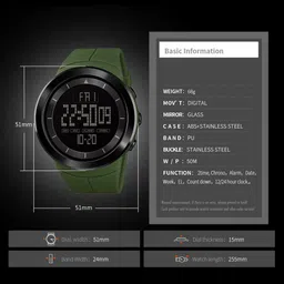 Shocknshop Men Dial & Straps Digital Multi Function Watch SKM18Green image 5