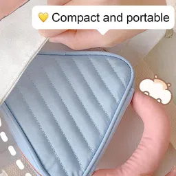 HOUSE OF QUIRK Blue Cosmtic Organiser With Handle image 3