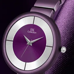 IIK COLLECTION Girls Round Purple Dial & Bracelet Style Chain Analogue Display Watch image 1
