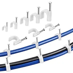on blow 9mm Diameter Wire Fastener Circle Cable Clips With Metal Nail (100 Piece) image 3
